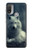 S1516 Loup blanc Etui Coque Housse pour Motorola Moto E20,E30,E40