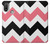 S1849 Rose Noir Chevron Zigzag Etui Coque Housse pour Motorola Moto E20,E30,E40