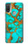 S2688 Aqua Copper Turquoise Graphic Gemme Etui Coque Housse pour Motorola Moto E20,E30,E40