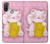 S3025 Rose Maneki Neko chat chanceux Etui Coque Housse pour Motorola Moto E20,E30,E40