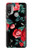 S3112 Motif floral Rose Noir Etui Coque Housse pour Motorola Moto E20,E30,E40