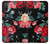 S3112 Motif floral Rose Noir Etui Coque Housse pour Motorola Moto E20,E30,E40