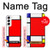 S0157 Composition Rouge Bleu Jaune Etui Coque Housse pour Samsung Galaxy S22