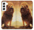 S1957 Lion Etui Coque Housse pour Samsung Galaxy S22