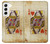 S2833 Poker Carte Coeurs Reine Etui Coque Housse pour Samsung Galaxy S22