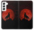 S2955 Loup Hurlant Rouge Lune Etui Coque Housse pour Samsung Galaxy S22