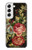 S3013 Roses Antique Millésime Etui Coque Housse pour Samsung Galaxy S22