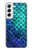S3047 Vert Sirène écailles de poisson Etui Coque Housse pour Samsung Galaxy S22