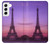 S3447 Paris Eiffel Le coucher du soleil Etui Coque Housse pour Samsung Galaxy S22