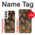 S3691 Plume de paon d'or Etui Coque Housse pour Samsung Galaxy S22