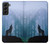 S0935 Loup Hurlant dans la forêt Etui Coque Housse pour Samsung Galaxy S22 Plus