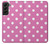 S2358 Rose à pois Etui Coque Housse pour Samsung Galaxy S22 Plus