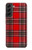 S2374 Motif Tartan Rouge Etui Coque Housse pour Samsung Galaxy S22 Plus