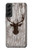 S2505 Tête de Renne Vieux bois Texture graphique Etui Coque Housse pour Samsung Galaxy S22 Plus
