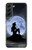 S2668 Silhouette sirène Lune Nuit Etui Coque Housse pour Samsung Galaxy S22 Plus