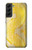 S2713 Serpent jaune imprimé graphique Peau Etui Coque Housse pour Samsung Galaxy S22 Plus