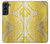 S2713 Serpent jaune imprimé graphique Peau Etui Coque Housse pour Samsung Galaxy S22 Plus