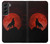S2955 Loup Hurlant Rouge Lune Etui Coque Housse pour Samsung Galaxy S22 Plus