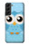 S3029 Bleu mignon Chouette Etui Coque Housse pour Samsung Galaxy S22 Plus