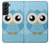 S3029 Bleu mignon Chouette Etui Coque Housse pour Samsung Galaxy S22 Plus