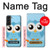 S3029 Bleu mignon Chouette Etui Coque Housse pour Samsung Galaxy S22 Plus