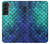 S3047 Vert Sirène écailles de poisson Etui Coque Housse pour Samsung Galaxy S22 Plus