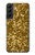 S3388 Imprimer or Glitter Graphic Etui Coque Housse pour Samsung Galaxy S22 Plus