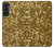 S3388 Imprimer or Glitter Graphic Etui Coque Housse pour Samsung Galaxy S22 Plus