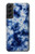 S3439 Tissu Indigo Tie Dye Etui Coque Housse pour Samsung Galaxy S22 Plus