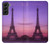 S3447 Paris Eiffel Le coucher du soleil Etui Coque Housse pour Samsung Galaxy S22 Plus