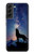 S3555 Loup Hurlant Million étoiles Etui Coque Housse pour Samsung Galaxy S22 Plus