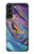 S3676 Pierre de marbre abstraite colorée Etui Coque Housse pour Samsung Galaxy S22 Plus