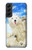 S3794 Ours polaire arctique amoureux de la peinture de phoque Etui Coque Housse pour Samsung Galaxy S22 Plus