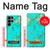 S2377 Turquoise Texture Motif imprimé Gemme Etui Coque Housse pour Samsung Galaxy S22 Ultra