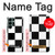 S2492 Noir et blanc Damier Etui Coque Housse pour Samsung Galaxy S22 Ultra