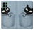 S2641 Noir Chat Poche Etui Coque Housse pour Samsung Galaxy S22 Ultra