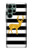 S2794 Noir et blanc rayé cerf d'or Sparkles Etui Coque Housse pour Samsung Galaxy S22 Ultra