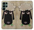 S2826 Mignon Noir Sheep Dormir Dessin Etui Coque Housse pour Samsung Galaxy S22 Ultra