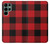 S2931 Rouge Buffle motif de vérification Etui Coque Housse pour Samsung Galaxy S22 Ultra