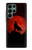 S2955 Loup Hurlant Rouge Lune Etui Coque Housse pour Samsung Galaxy S22 Ultra