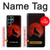 S2955 Loup Hurlant Rouge Lune Etui Coque Housse pour Samsung Galaxy S22 Ultra