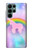 S3070 Arc en ciel pastel ciel Licorne Etui Coque Housse pour Samsung Galaxy S22 Ultra