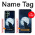 S3693 Pleine lune du loup blanc sinistre Etui Coque Housse pour Samsung Galaxy S22 Ultra