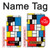 S3814 Composition de dessin au trait Piet Mondrian Etui Coque Housse pour Samsung Galaxy M22