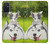 S3795 Peinture Husky Sibérien Ludique Chaton Grincheux Etui Coque Housse pour Samsung Galaxy M52 5G