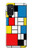 S3814 Composition de dessin au trait Piet Mondrian Etui Coque Housse pour Samsung Galaxy M52 5G