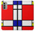 S0157 Composition Rouge Bleu Jaune Etui Coque Housse pour Motorola Moto G51 5G