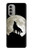 S1981 Loup hurlant à la lune Etui Coque Housse pour Motorola Moto G51 5G