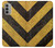 S2231 Noir et Jaune Ligne de risque rayé Etui Coque Housse pour Motorola Moto G51 5G