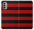 S2638 Noir et Rouge rayé Etui Coque Housse pour Motorola Moto G51 5G